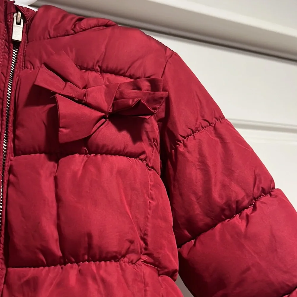 $20 ADD‎ ON Zara Baby Girl RED Puffer Hooded Coat w/Bow Size 12-18 months.